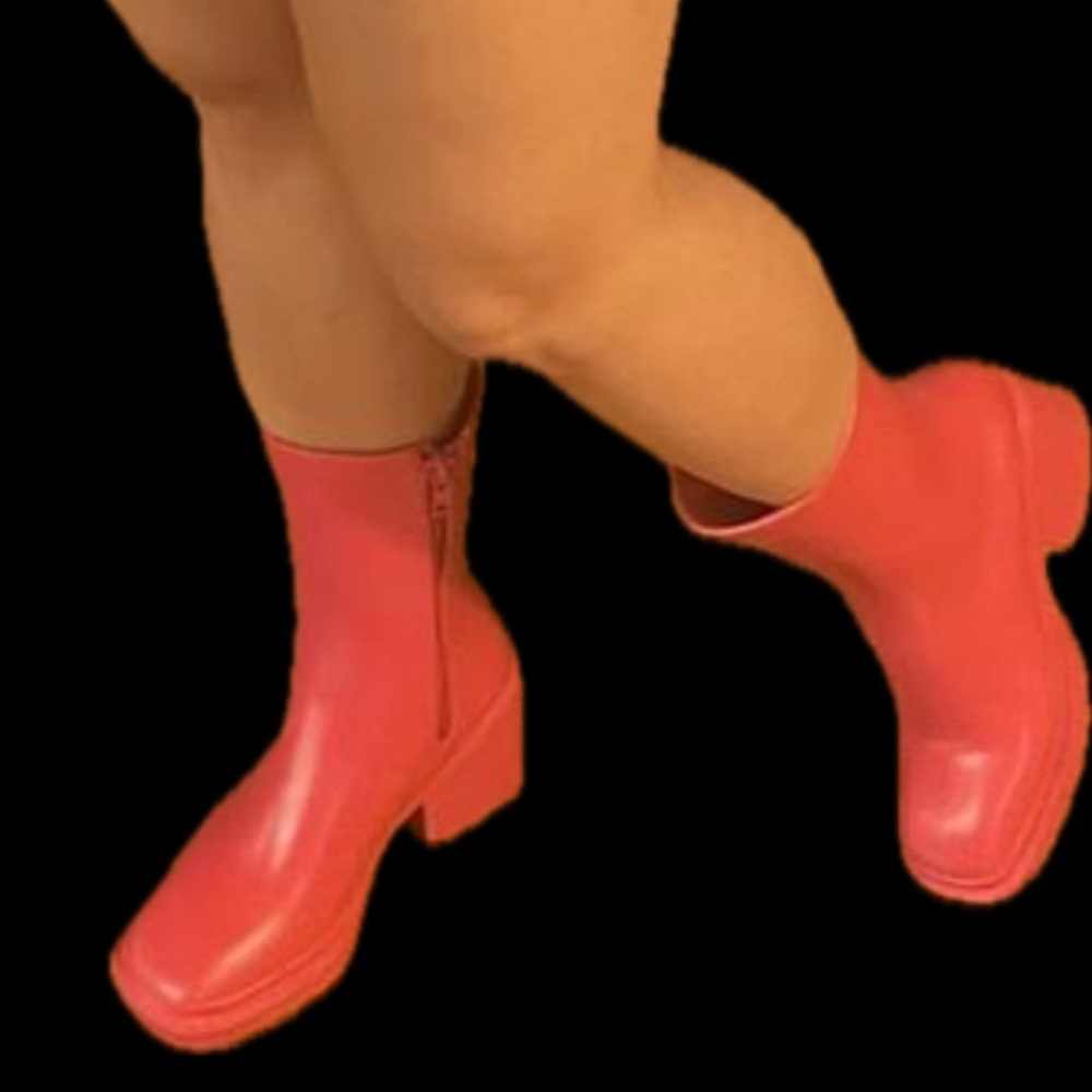 ❌SOLD OUT❌NIB [INC International Concepts] EverettP Block Heel Pink Rainboots - Picture 13 of 14
